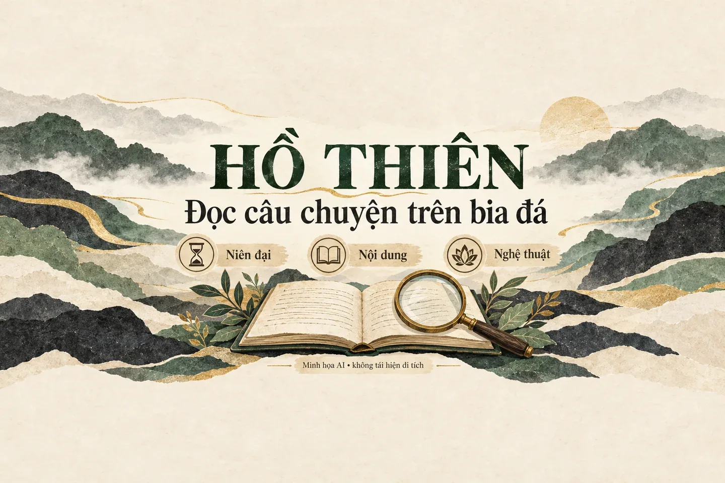 Minh họa AI cách đọc bia Hồ Thiên qua niên đại, nội dung và nghệ thuật; không tái hiện di tích