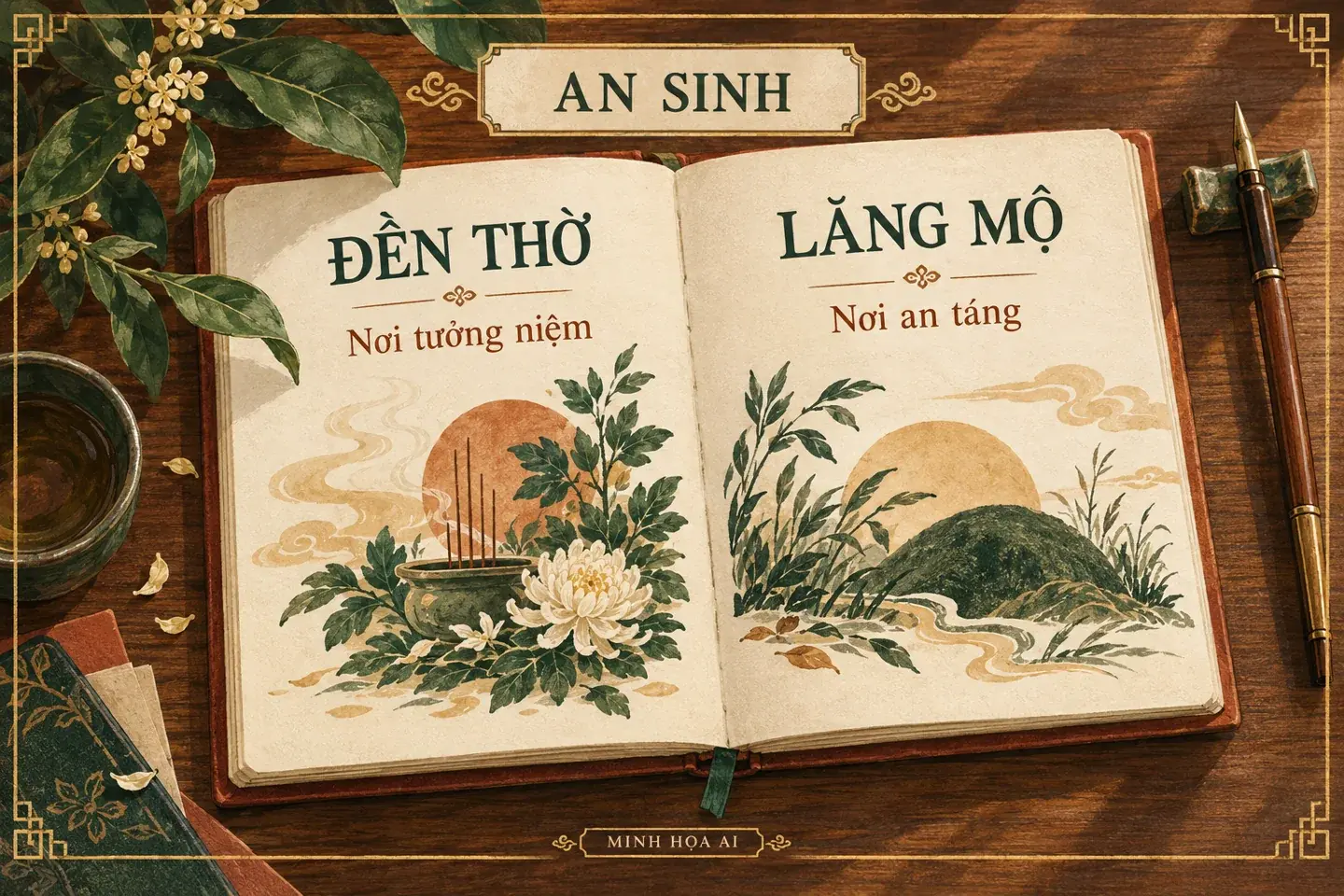 Minh họa AI phân biệt đền thờ và lăng mộ trong chuyến tìm hiểu An Sinh