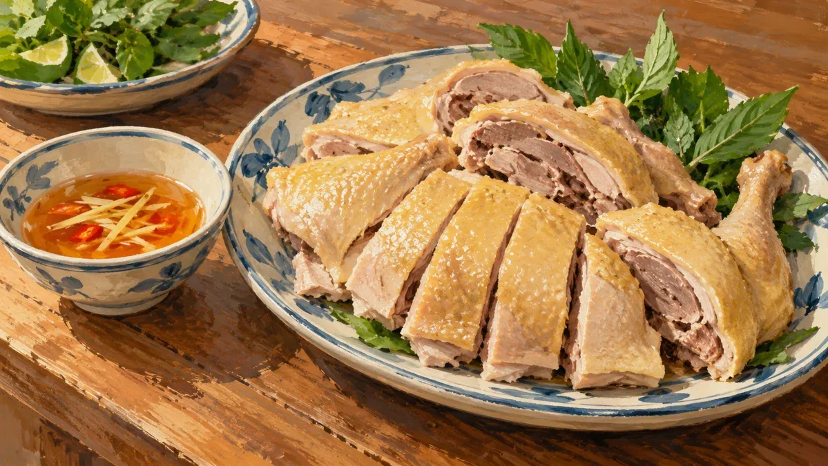 Minh họa AI đĩa cà sáy luộc và bát mắm gừng, không phải ảnh món ăn tại quán