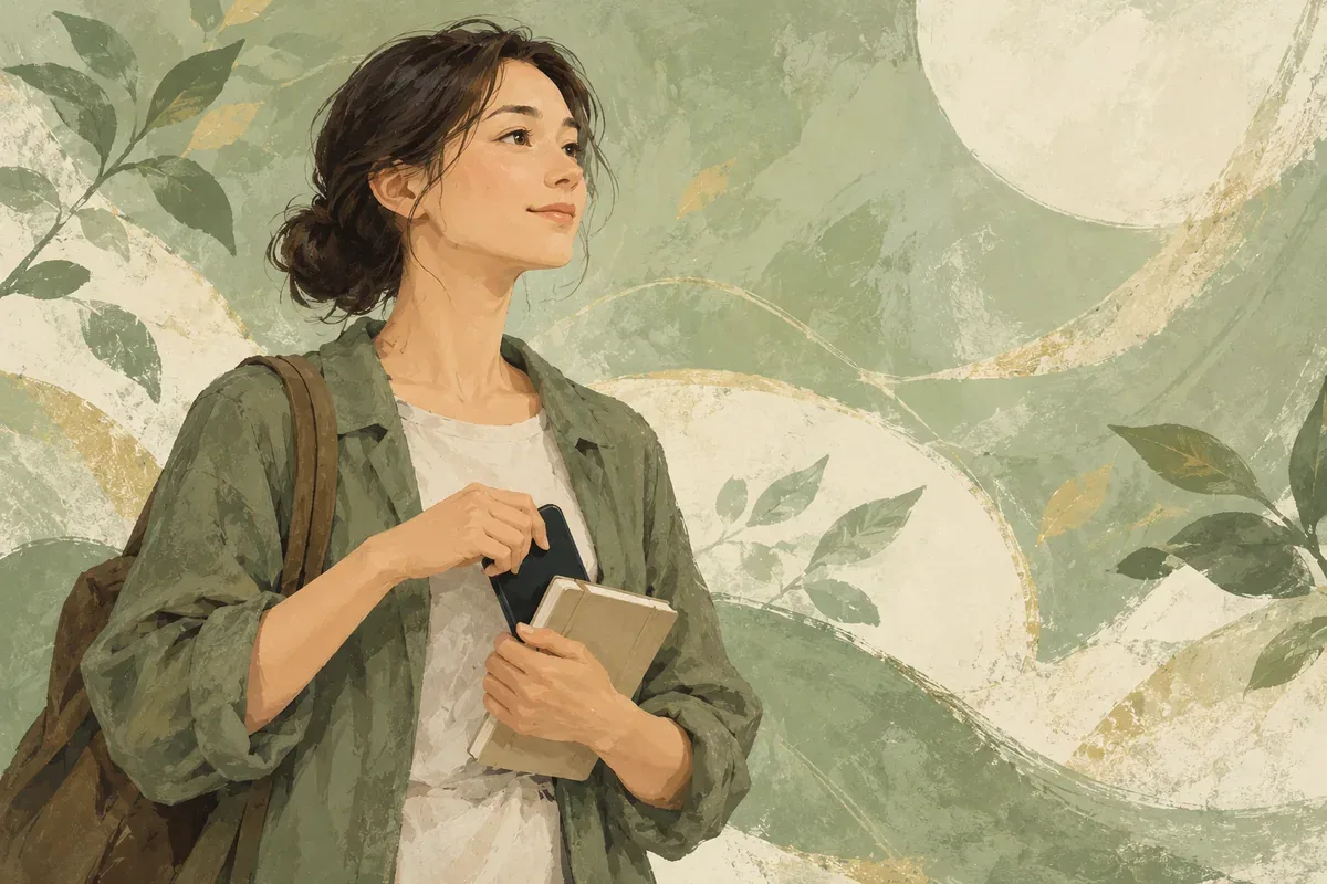 Minh họa AI: người tham quan cất điện thoại, cầm sổ và giữ sự yên tĩnh